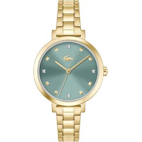 Lacoste Riga Women's 3H Quartz Watch, Stainless Steel Wristwatch, Water Resistant up to 5 ATM/50 Meters, Fashion Statement Timepiece, 34mm