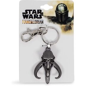 Star Wars Mandalorian Mythosaur Logo Car & Backpack Keychain Ring - Awesome & Heavy Duty 3D Flat Back Metal Key Holder Organizer - Cool Collectible Novelty Accessories for Men, Women & Millenials