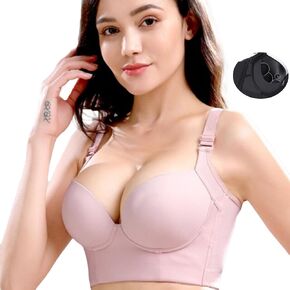 She Curve Push Bras Back Smoothing Bra Plus Size Anti Sagging Gathering Bras Wireless Bra for Back Fat Daily Bras