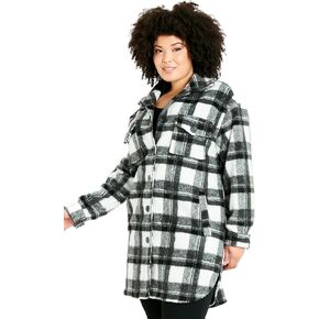 EVANS Women's Plus Size Jacket Check Shackett