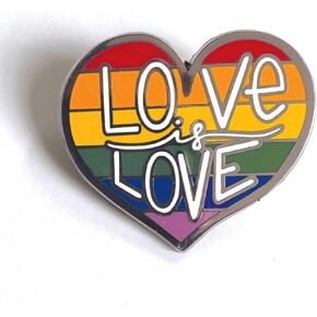 Paper House Productions River & Ink Love is Love Rainbow Heart Full Color 1.5" Enamel Pin