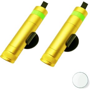 Allelic Window Breaker Seatbelt Cutter, Car Window Breaker Tool, Window Breaker, Glass Breaker with Luminous Ring, Spring-Loaded Window Breaker for Land & Underwater (Gold)