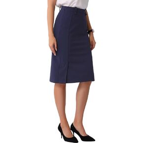 Allegra K Bodycon Midi Pencil Skirt for Women's High Waist Side Slit Office Work Skirts