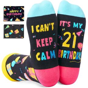 HAPPYPOP 21st Birthday Gifts Socks Ideas - Socks for 21 Year Olds Women Men, Best Gifts for 21 Year Olds, 21st Birthday Socks