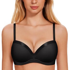 Wingslove Women's Push Up Bra Padded Comfortable Plunge T Shirt Bras Underwire Support Lift Up Add One Cup