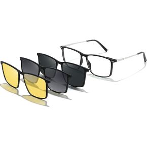 Computer Blue Light Blocking Gaming Glasses Men Polarized Magnetic Clip on Sunglasses for Eyeglasses UV Protection