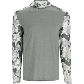 Simms Mens Bugstopper Solarflex 50+ UPF Long Sleeve Hoody Fishing Shirt with Insect Shield Repellent Apparel