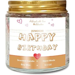 Soy Candle - Birthday Gifts for Women, Mother & Father, Lovers, Brothers and Sisters, Friends - Hand Made Soy Wax Lavender Scented Jar Candles (Happy Birthday Candle, 9 oz)