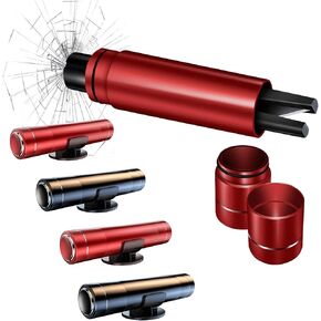4-Pack Car Safety Hammer - 2-in-1 Emergency Escape Tool with Window Breaker & Seatbelt Cutter, Essential Car Glass Breaker for Quick Rescue (4, Red 2P & Black 2P)