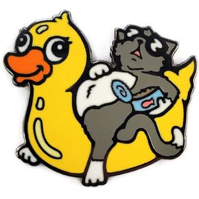 Pool Cat Enamel Lapel Pin