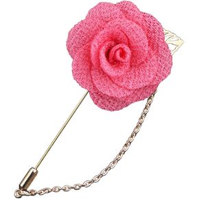 WCRAZYE Flower Lapel Stick Brooch Pin for Men Women Handmade Camellia Flower Boutonniere for Suit Tuxedo Corsage Wedding Party Brooch