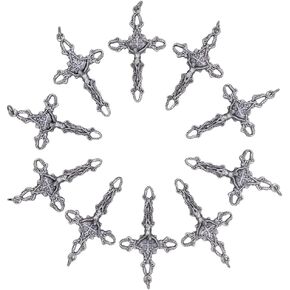 VILLAGE GIFT IMPORTERS 10 Pack of 2 inch Crucifix Pendants | Great for DIY Rosaries, Chaplets, and Religious Jewelry | Catholic and Christian Craft Beading Supplies