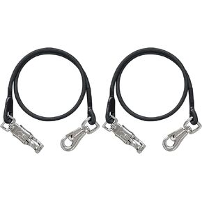 Bungee Horse Trailer Ties,36 Inch Long Bungee Cross Ties for Horses with Super Strong Quick Release Panic Snap and Bull Snap for Horse Trailer Accessories (Black 2 Pack)