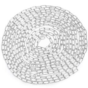 Hedume 32.8 Feet 1/8 inch Stainless Steel Chain, Heavy Duty Metal Chain, Strong and Durable Decorative Chain for Swing, Anchor, Hanging Clothes, Pet, Hanging Plant, Anti-Theft