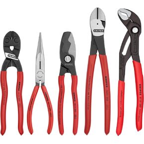 KNIPEX - 9K 00 80 108 US Tools - 5 Piece Automotive Starter Pliers Set (87 01 250, 95 11 200, 26 11 200, 74 01 250, 71 31 200) (9K0080108US)