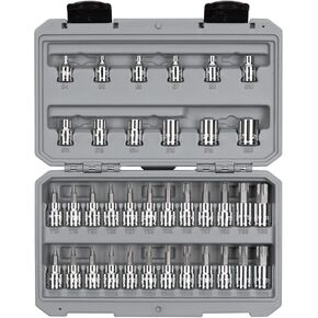 TEKTON 3/8 Inch Drive Torx/TR Torx Bit & External Star Socket Set, 36-Piece (T10-T60, TR10-TR60, E4-E20) | SKT15402