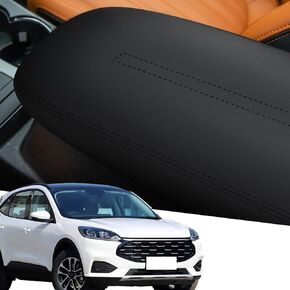 Center Console Cover for 2020-2024 2025 Ford Escape,Waterproof Anti-Scratch Leather Protector,Armrest Cover for 2020 2021 2022 2023 2024 2025 Ford Escape Accessories.(Black)