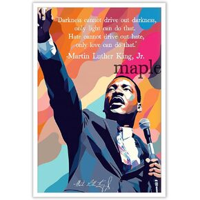 Martin Luther King Inspirational Quotes Poster I have a dream speech scene Color Abstraction American Hero Wall Art History Posters for MLK Poster Wall Decor Black History Month 12X16 inch unframed