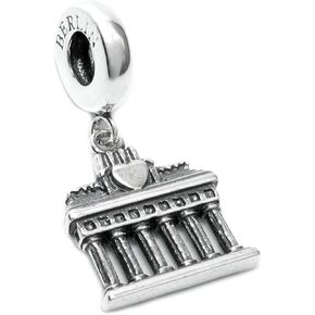 Landmark Series Sterling Silver Berlin Brandenburg Gate Dangle European-style Bead Charm