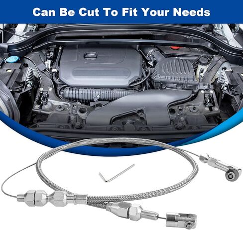 Spurtar 36" Braided Throttle Cable, Compatible With 97-07 Chevrolet/Chevy LS1 Engine 4.8L 5.3L 5.7L 6.0L, 36in Throttle Cable Repair Kit Stainless Steel Accelerator Cable in Kuwait