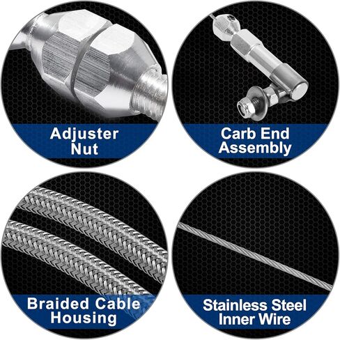 Spurtar 36" Braided Throttle Cable, Compatible With 97-07 Chevrolet/Chevy LS1 Engine 4.8L 5.3L 5.7L 6.0L, 36in Throttle Cable Repair Kit Stainless Steel Accelerator Cable in Kuwait