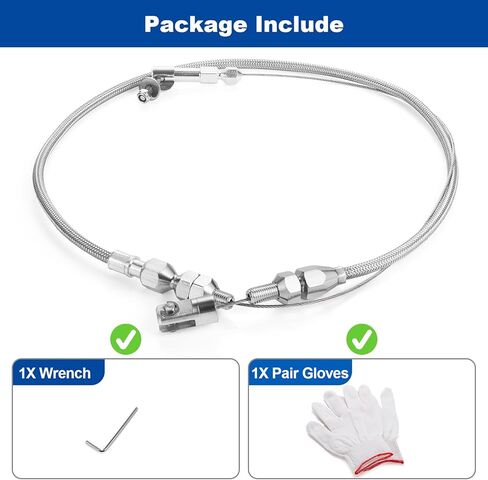 Spurtar 36" Braided Throttle Cable, Compatible With 97-07 Chevrolet/Chevy LS1 Engine 4.8L 5.3L 5.7L 6.0L, 36in Throttle Cable Repair Kit Stainless Steel Accelerator Cable in Kuwait