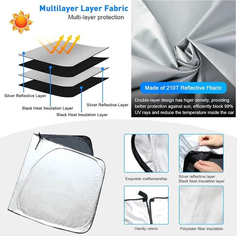 Windshield Sun Shade for Dodge RAM 2500 3500 2025 2024-2010 Custom Fit Foldable Sunshade Sun Visor Shield Protector Accessories Blocks UV Rays Keep Your Car Cooler in Kuwait
