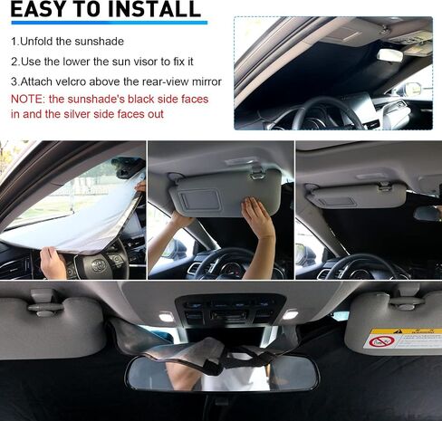 Windshield Sun Shade for Dodge RAM 2500 3500 2025 2024-2010 Custom Fit Foldable Sunshade Sun Visor Shield Protector Accessories Blocks UV Rays Keep Your Car Cooler in Kuwait