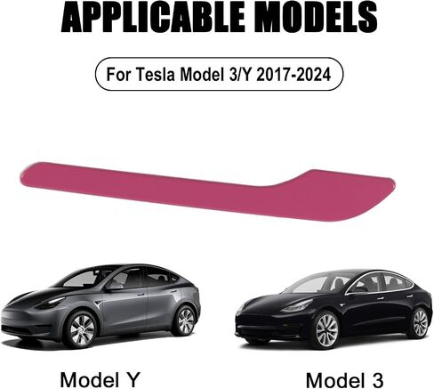 غطاء مقبض الباب مناسب لطراز Tesla 3/Y 2017-2024، 4 قطع غطاء واقي لمقبض الباب لملحقات Tesla (وردي) in Saudi Arabia