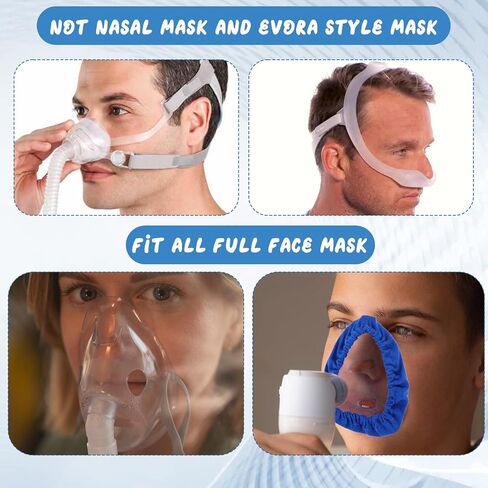 4 قطع من بطانات قناع CPAP متوافقة مع غطاء قناع الوجه الكامل الكبير، وأغطية قناع وسادة مريحة وناعمة، تقلل من الضوضاء والعلامات الحمراء in Saudi Arabia