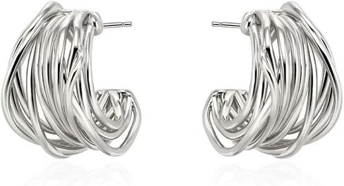 Chunky Open Hoop Earrings For Women,Large Trendy Brass Thick Lightweight Geogrofy Geometric Earrings for Party in Saudi Arabia