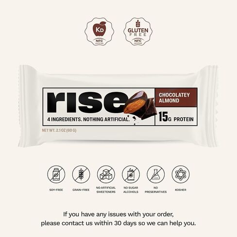 لوح بروتين Rise Whey 15 جرام، رقاقة شوكولاتة بالنعناع، ​​وجبة إفطار صحية ووجبة خفيفة، 4 جرام ألياف غذائية، 5 مكونات غذائية طبيعية كاملة، أبسط المكونات غير المعدلة وراثيًا، خالية من الغلوتين، بار خالٍ من الصويا، 2.1 أونصة (عبوة من 12 قطعة) in Saudi Arabia