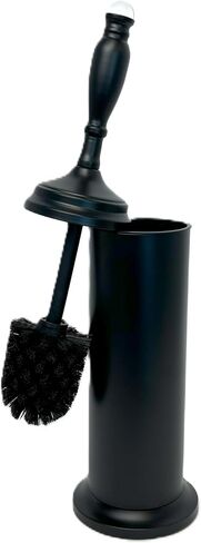 Splash Home Buena Stainless Steel Toilet Brush with Holder, Bowl Scrubber with Durable Cleaning Bristles, Hidden Brush with Splash Protective Disc Design - Chrome in Saudi Arabia