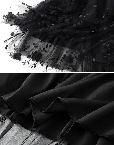 Women's Tulle Skirt Elastic Waist 3D Floral Print Tulle Skirts for Women in Saudi Arabia