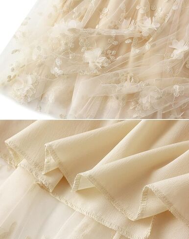 Women's Tulle Skirt Elastic Waist 3D Floral Print Tulle Skirts for Women in Saudi Arabia