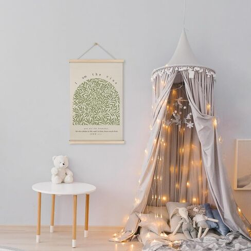 HRQKO John 15: 5 Christian Wall Art Poster Hanger Frame, Scripture I Am the Vine Wall Decor Posters with Wooden Frames, Sage Green Bible Verse Wall Hanging Decor for Women Men Room Office, 12x16 Inch in Kuwait
