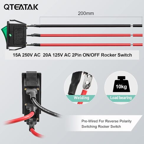 QTEATAK KCD3 SPST On/Off 3-Pin 2-Position Snap DC 12V-24V 30A Red LED Boat Rocker Toggle Switch - 5Pack (Only for DC12-24V) in Saudi Arabia