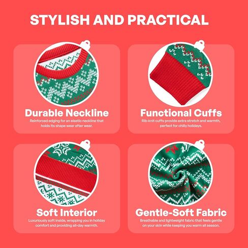 سترة Giggling Getup Ugly Christmas للأطفال، سترة عيد الميلاد المضحكة للأطفال، سترة قبيحة لرجل عيد الميلاد - مقاس كبير (10-12 سنة) أخضر in Kuwait