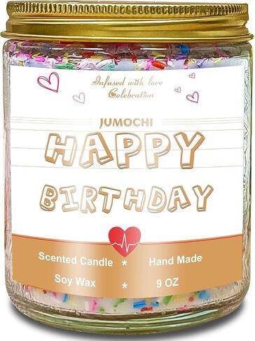 Soy Candle - Birthday Gifts for Women, Mother & Father, Lovers, Brothers and Sisters, Friends - Hand Made Soy Wax Lavender Scented Jar Candles (Happy Birthday Candle, 9 oz) in Saudi Arabia