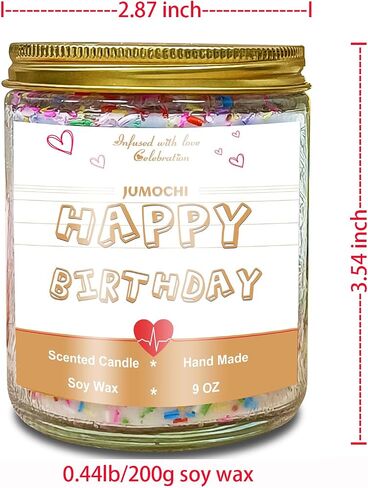 Soy Candle - Birthday Gifts for Women, Mother & Father, Lovers, Brothers and Sisters, Friends - Hand Made Soy Wax Lavender Scented Jar Candles (Happy Birthday Candle, 9 oz) in Saudi Arabia