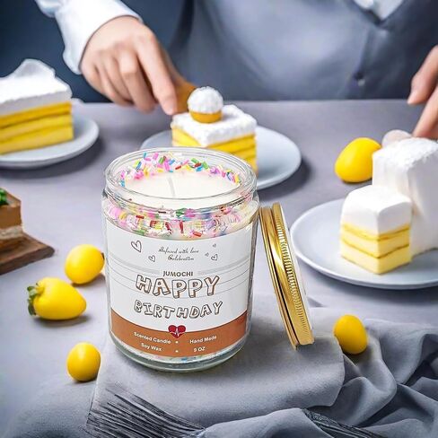 Soy Candle - Birthday Gifts for Women, Mother & Father, Lovers, Brothers and Sisters, Friends - Hand Made Soy Wax Lavender Scented Jar Candles (Happy Birthday Candle, 9 oz) in Saudi Arabia