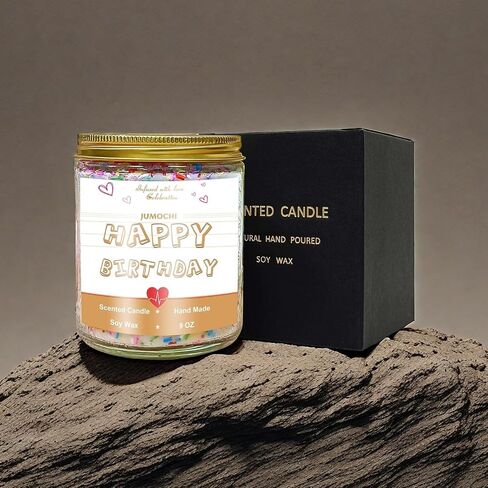 Soy Candle - Birthday Gifts for Women, Mother & Father, Lovers, Brothers and Sisters, Friends - Hand Made Soy Wax Lavender Scented Jar Candles (Happy Birthday Candle, 9 oz) in Saudi Arabia