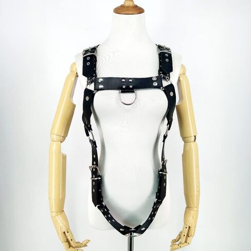 Mumbobyswim Men Body Chest Belt for Men Adjustable Leather Belts with Buckles Rave Costume Sexy Punk Chest Belt One Size in Saudi Arabia