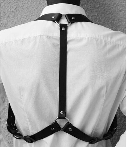 Mumbobyswim Men Body Chest Belt for Men Adjustable Leather Belts with Buckles Rave Costume Sexy Punk Chest Belt One Size in Saudi Arabia