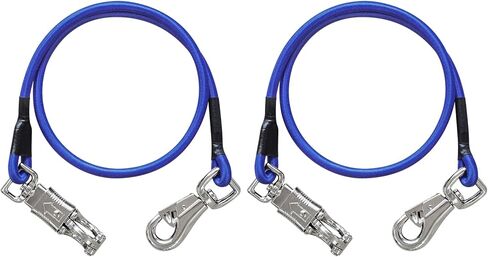 ربطات عنق بنجي لمقطورة الحصان، ربطات بنجي متقاطعة بطول 91.44 سم للخيول مع مشبك ذعر قوي للغاية وسريع الفك ومشبك الثور لملحقات مقطورة الحصان (عبوة سوداء 2) in Kuwait