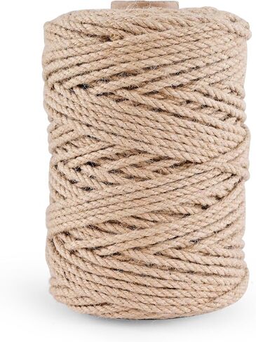 Natural Jute Twine 328ft 3mm,3Ply Twisted Thick Twine Rope Strong Jute String Roll for Crafts Gift Wrapping Gardening Home Decor Bundling Cat Scratching Post in Saudi Arabia
