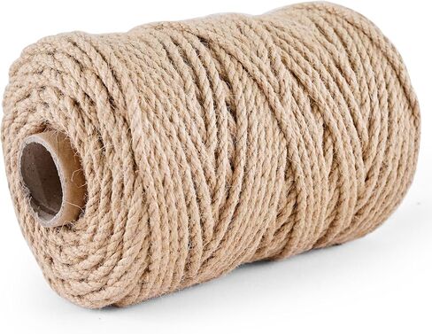 Natural Jute Twine 328ft 3mm,3Ply Twisted Thick Twine Rope Strong Jute String Roll for Crafts Gift Wrapping Gardening Home Decor Bundling Cat Scratching Post in Saudi Arabia