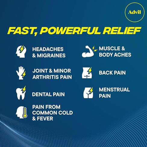 Advil Liqui-Gels minis Pain Reliever and Fever Reducer, Pain Medicine for Adults with Ibuprofen 200mg for Pain Relief - 200 Liquid Filled Capsules in Saudi Arabia