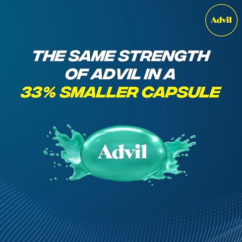 Advil Liqui-Gels minis Pain Reliever and Fever Reducer, Pain Medicine for Adults with Ibuprofen 200mg for Pain Relief - 200 Liquid Filled Capsules in Saudi Arabia