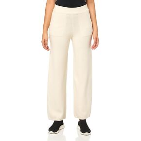 The Drop Women's Cynthia Cotton Blend Wide Leg Sweater Pant, Whisper White, S